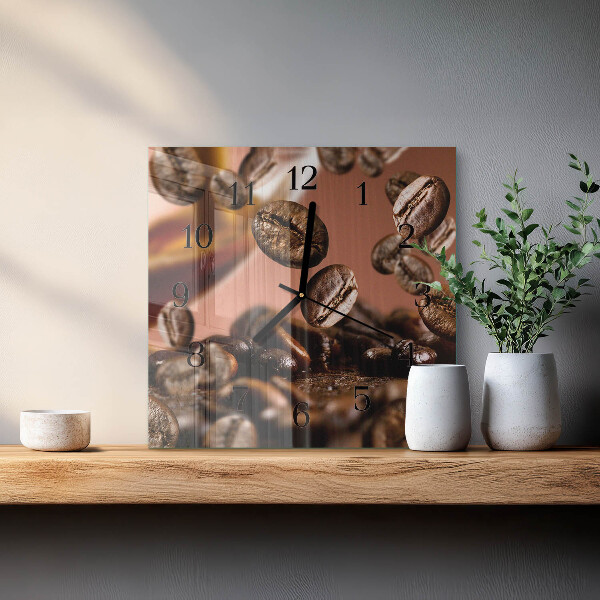 Square wall clock Coffee Beans