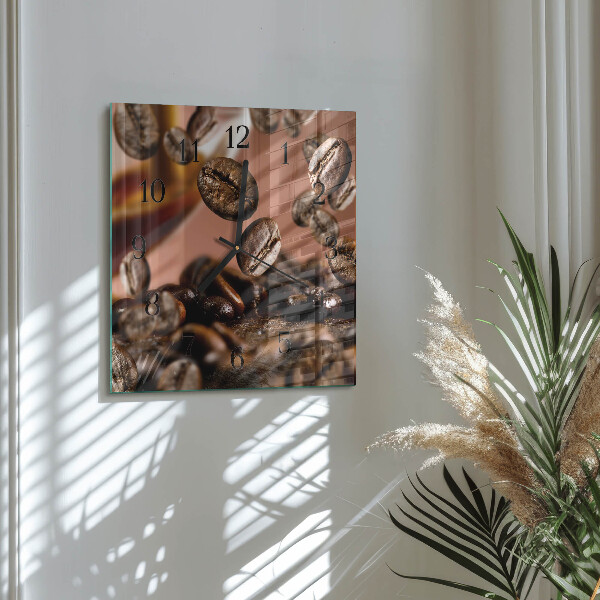 Square wall clock Coffee Beans