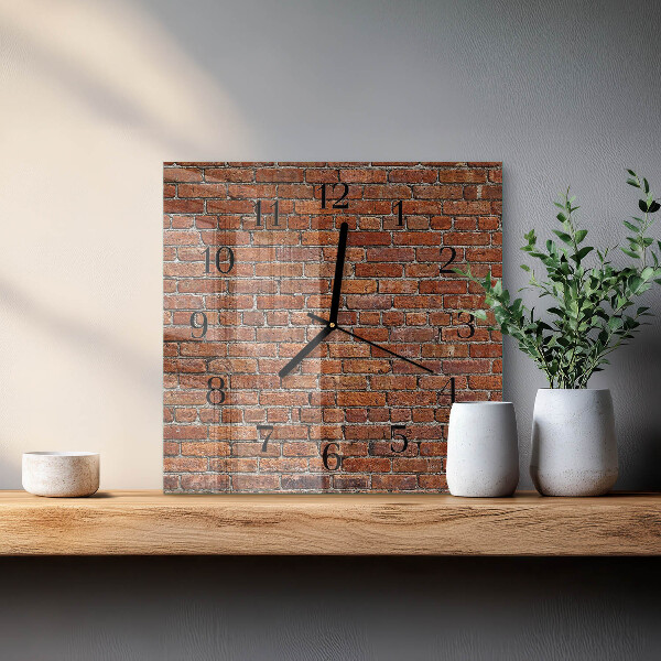 Square wall clock Brick