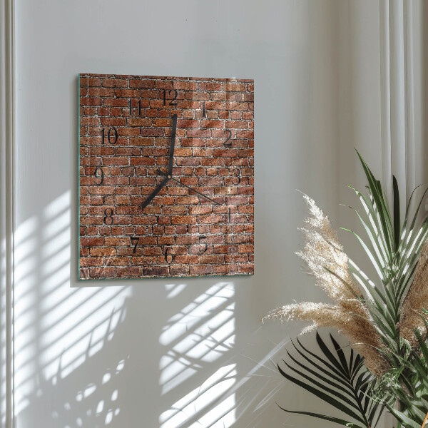 Square wall clock Brick
