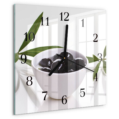 Square wall clock Olives