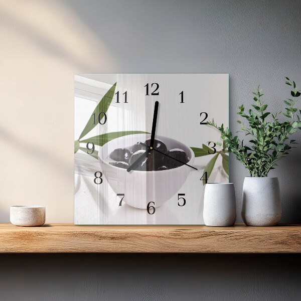 Square wall clock Olives