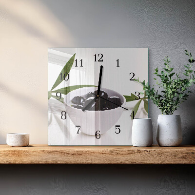 Square wall clock Olives