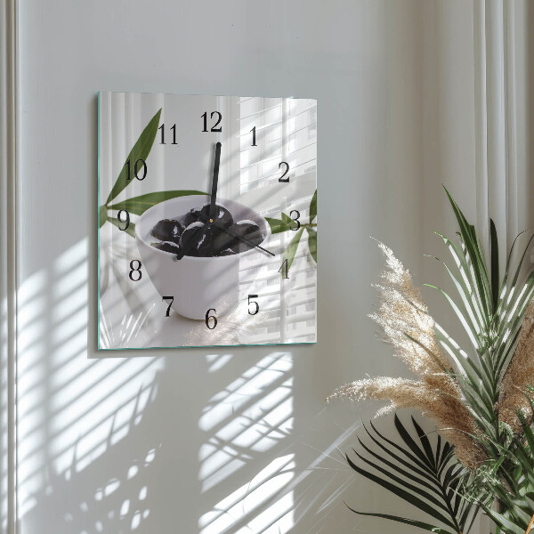 Square wall clock Olives