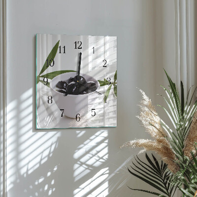 Square wall clock Olives