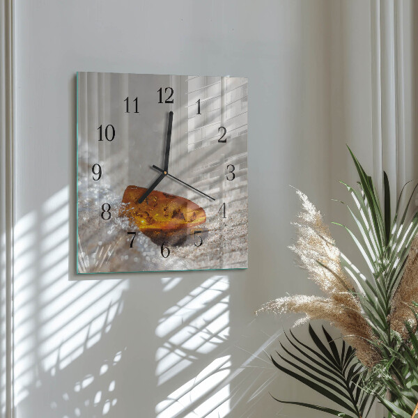Square wall clock Amber