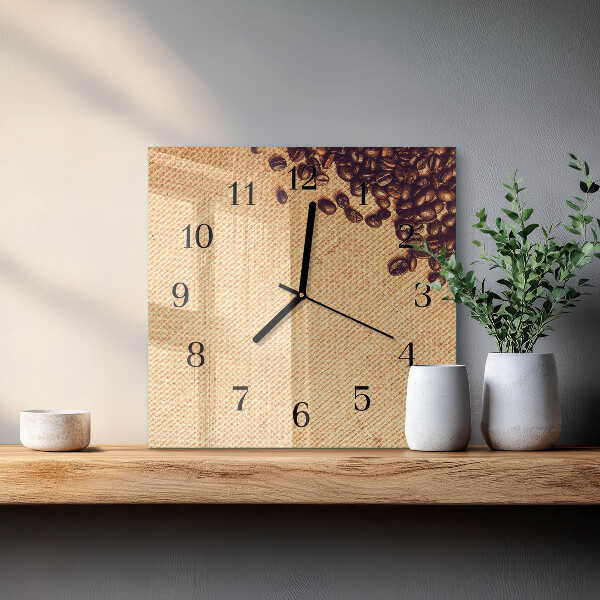 Square wall clock Coffee Beans