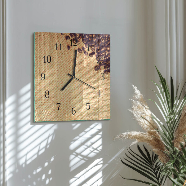 Square wall clock Coffee Beans
