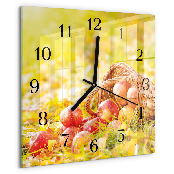 Square wall clock Apples