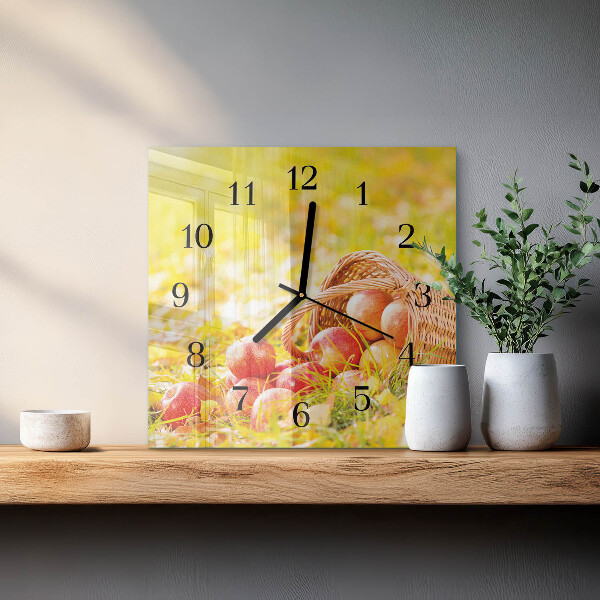 Square wall clock Apples