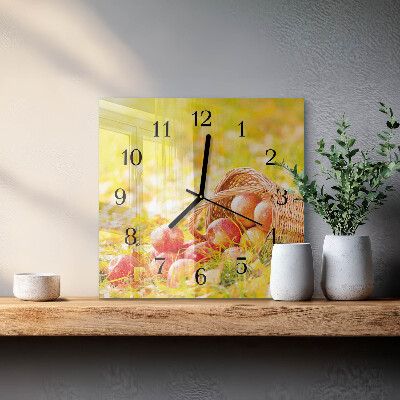 Square wall clock Apples