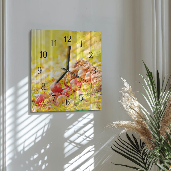 Square wall clock Apples