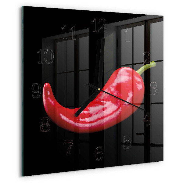 Square wall clock Chili peppers