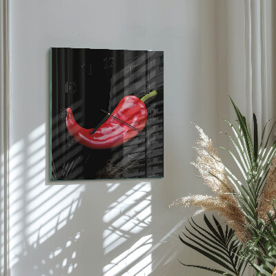 Square wall clock Chili peppers