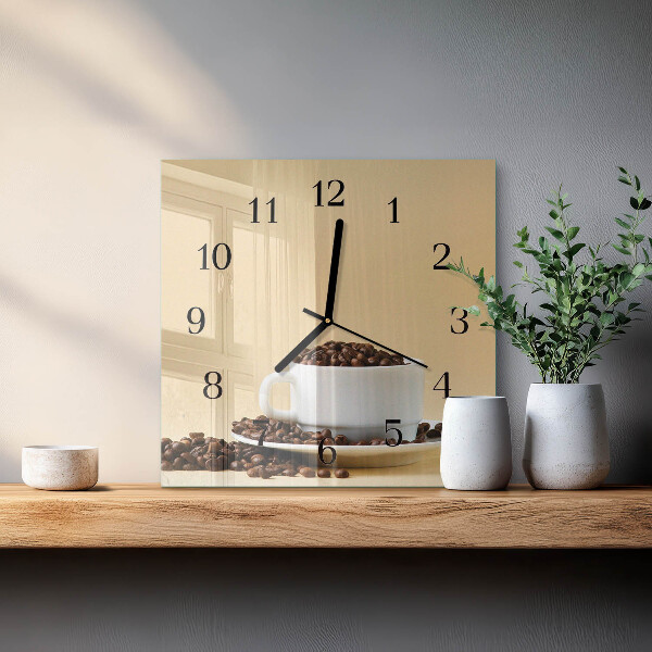 Square wall clock Coffee