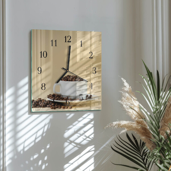 Square wall clock Coffee