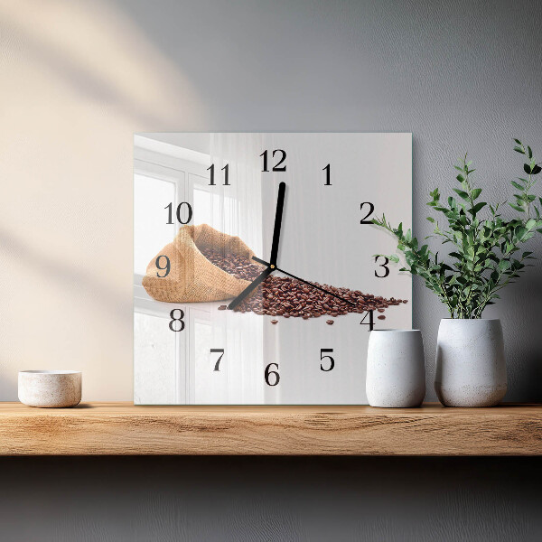 Square wall clock Coffee Beans
