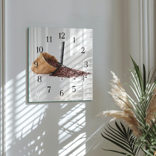 Square wall clock Coffee Beans