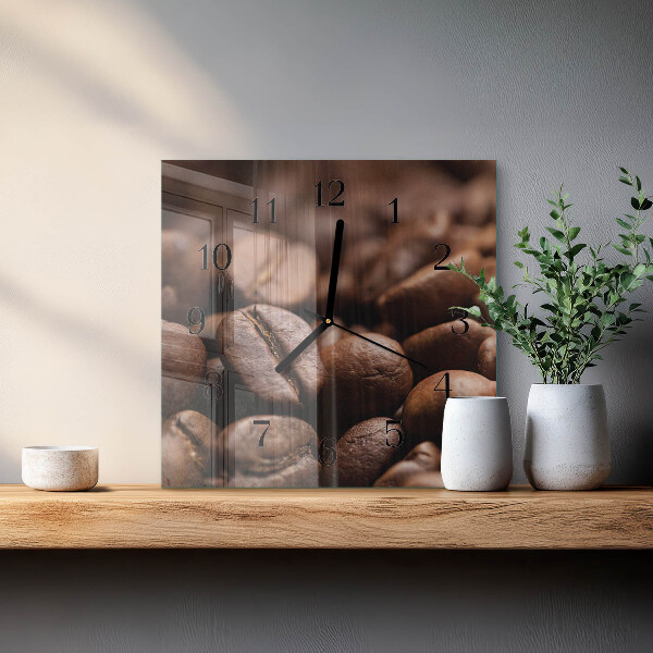 Square wall clock Coffee Beans