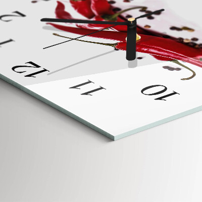 Square wall clock Chili peppers