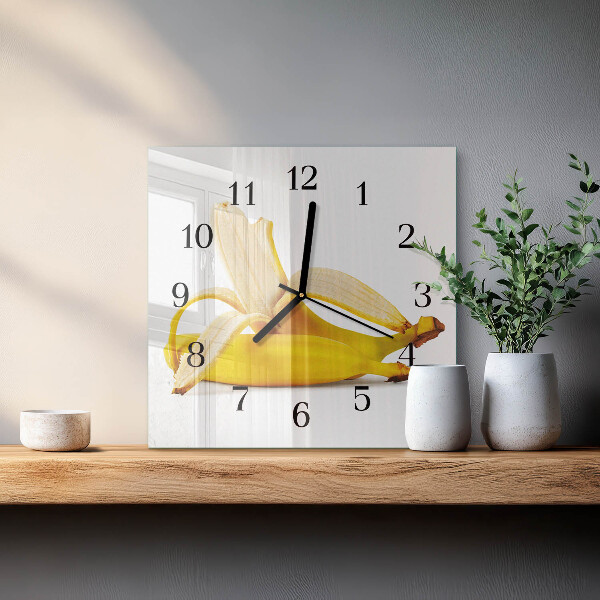 Square wall clock Bananas