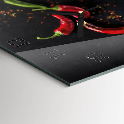 Square wall clock Chili peppers