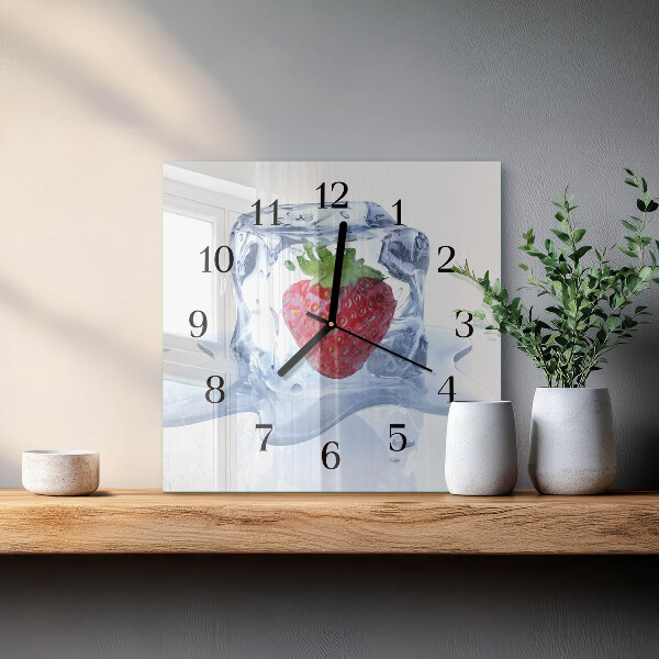 Square wall clock Strawberry Ice Cream