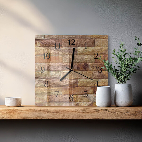 Square wall clock Brick