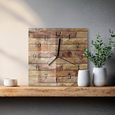 Square wall clock Brick