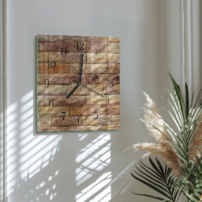 Square wall clock Brick