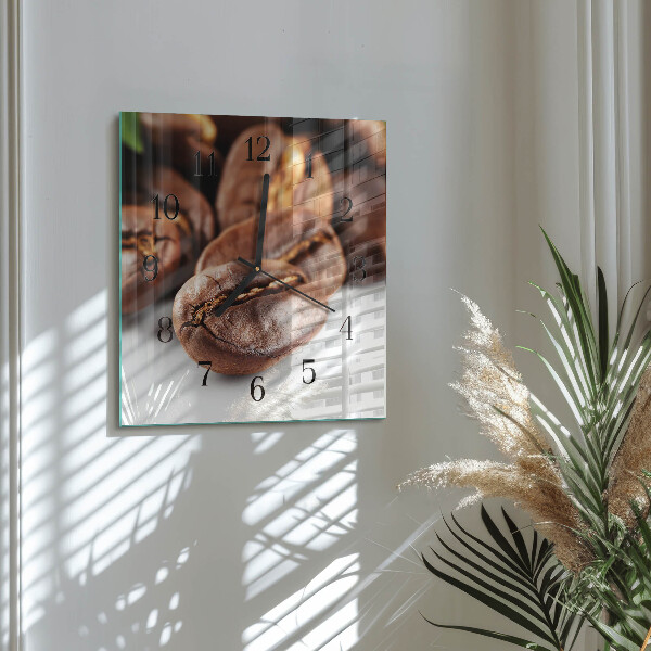 Square wall clock Coffee Beans