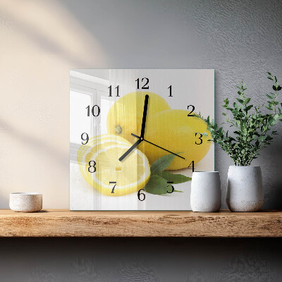 Square wall clock Lemons
