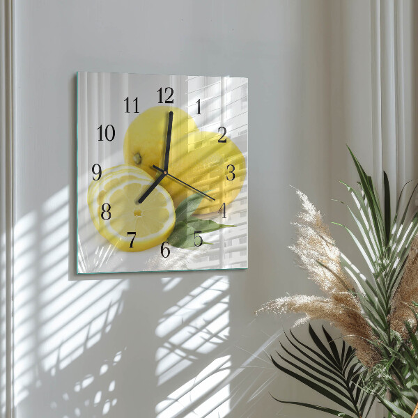 Square wall clock Lemons