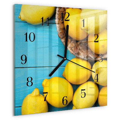 Square wall clock Lemons