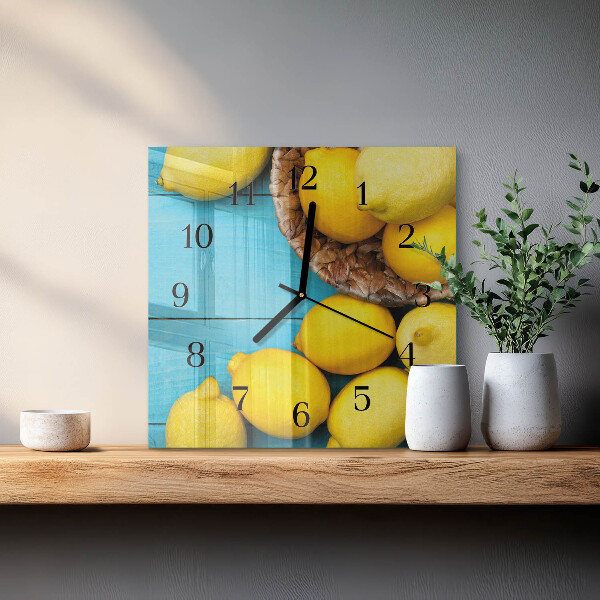 Square wall clock Lemons