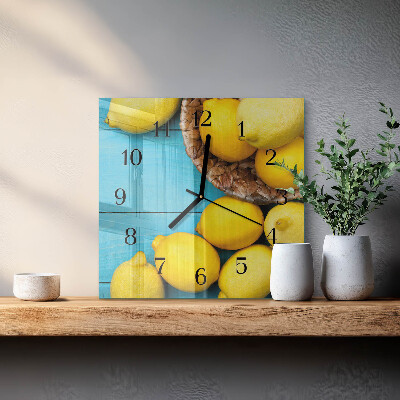 Square wall clock Lemons
