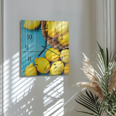 Square wall clock Lemons