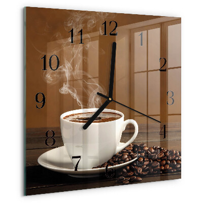 Square wall clock Coffee