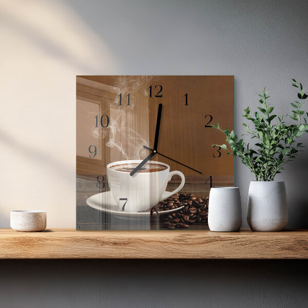 Square wall clock Coffee