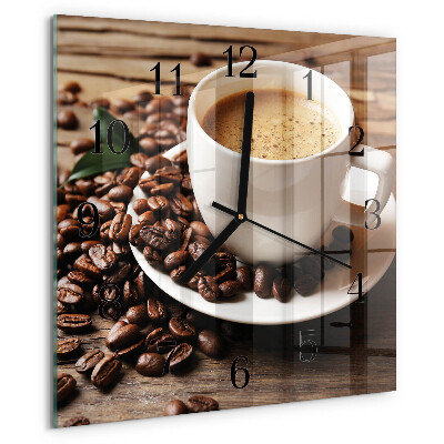 Square wall clock Coffee