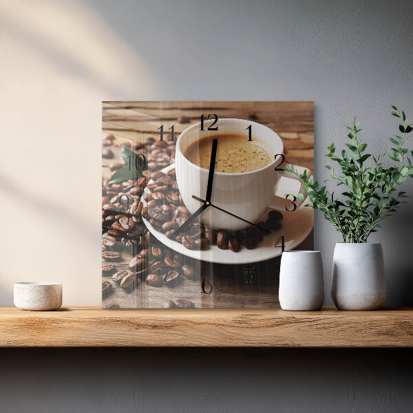 Square wall clock Coffee