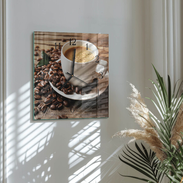 Square wall clock Coffee