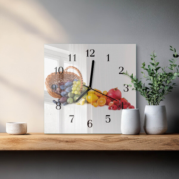 Square wall clock Fruit