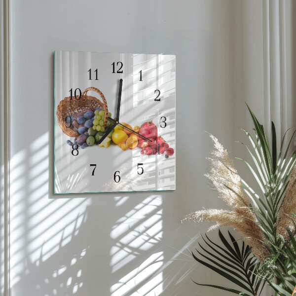 Square wall clock Fruit