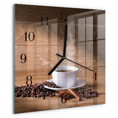 Square wall clock Coffee