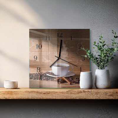 Square wall clock Coffee