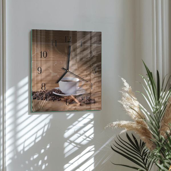 Square wall clock Coffee
