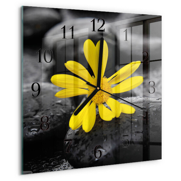 Square wall clock Flower