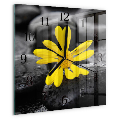 Square wall clock Flower