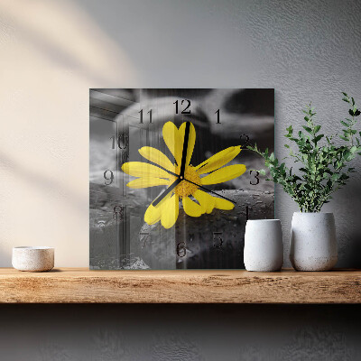 Square wall clock Flower